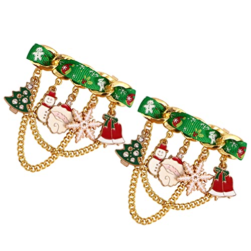 Healvian 2 Stück Weihnachts Broschen Legierung Kreative Weihnachtsbaum Brosche mit Glocke Anstecknadeln für Damen Festliche Kleidung Schmuck Dekoration von Healvian