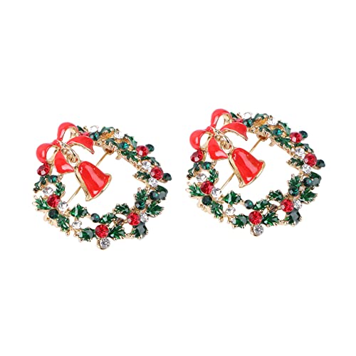 Healvian 2 Stück Weihnachts Broschen Legierung Teiliges Weihnachtskleidungszubehör für Festliche Anlässe Dekoration für Jacke Schal Tasche und von Healvian