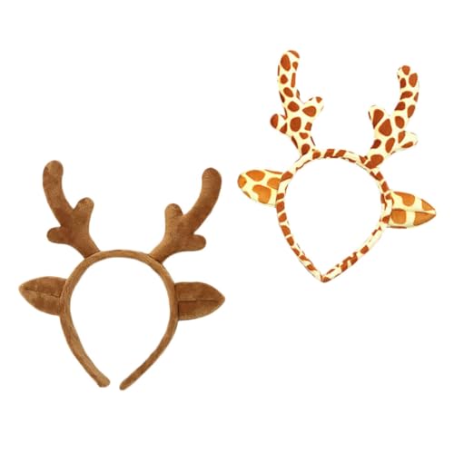 Healvian 2stücke Hirschgeweih Stirnband Weihnachtskopfschmuck Deer Haarband Cosplay Weihnachtsfeier Kopfbedeckung Weihnachts von Healvian