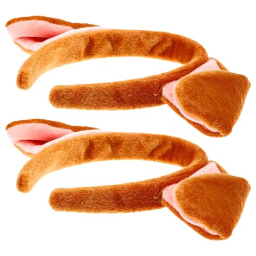Healvian 2 Stück Welpen Stirnband Hunde Haustier Stirnband Haaraufsätze Festival Haarband Party Kopfbedeckung Party Cosplay Tierohr Kopfbedeckung Festival Requisiten von Healvian