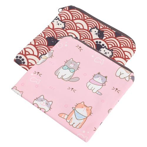 Healvian 2 Stück Wiederverwendbare Damenhygiene Aufbewahrungstasche mit Reißverschluss Wasserdichte Dekorative Periodentasche für Binden Lippenstift und Kleine Utensilien Tragbar für Büro von Healvian