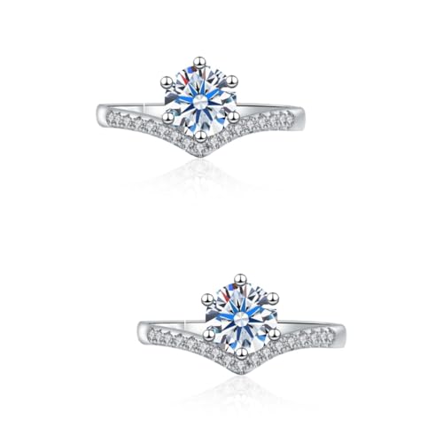 Healvian 2 Stück Zirkonia Ring für Frauen Eleganter Verlobungsring Hochzeitsring für Jubiläen Fashion Finger Ring für Valentinstag von Healvian