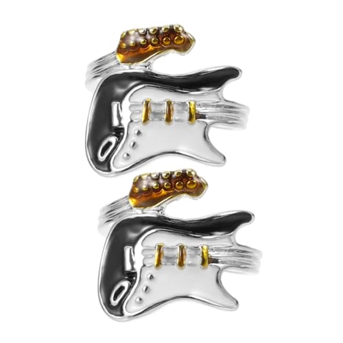 Healvian 2 Stück klobige Ringe Damenring schmuck Stahlring verstellbarer ring zubehör süße Ringe verstellbare Ringe für Damen Ring für Frauen Gitarrenring Fingerring -Ring Zinklegierung von Healvian
