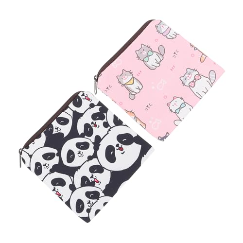 Healvian 2 Stück wasserdichte Niedliche Kosmetiktaschen mit Reißverschluss Cartoon Hygienetaschen für Damenbinden und Makeup Praktische Aufbewahrung für Mädchen und Frauen Unterwegs von Healvian