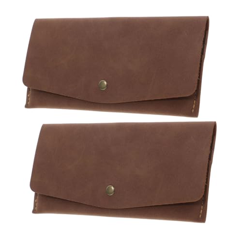 Healvian 2stücke Vintage Schmale Pu Geldbörse Mit Vertikalen Kartenfächern Geldbörse Für Kreditkartenetuis Visitenkartenetuis Für Handtaschen Schmale RFID Kartenetui von Healvian