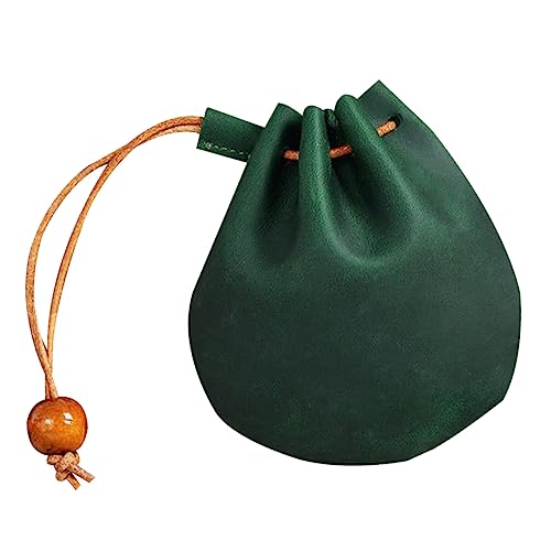 Healvian 2stücke Mini Geldbörse Aus Kunstleder Retro-Stil Münztasche Mit Kordelzug Wechseltasche Zur Aufbewahrung Von Kleingeld Schlüsseln Und Ausweisen Praktisch Für Reisen Und Alltag von Healvian