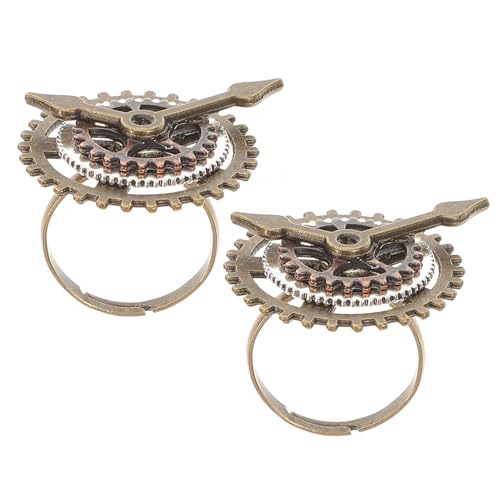 Healvian 2stücke Retro Steampunk Ring Kreative -fingerringe Für Damen Langlebige Legierung Modisches Design Für von Healvian