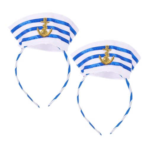Healvian 2stücke Matrosenmütze Haarreif Verstellbare Kapitänsmütze Für Kostümpartys Halloween Und Cosplay Haaraccessoires Für Gruppenfotos Und Festliche Anlässe von Healvian