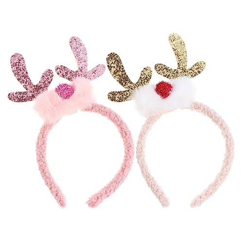 Healvian 2stücke Geweih Stirnband Mit Haar Hoops Weihnachts Haarreif Aus Leichtem Material Für Erwachsene Cartoon Design Für Festivals Und Alltag von Healvian