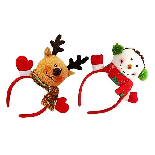 Healvian 2stücke Weihnachts-haarreifen Mit Niedlichen Weihnachtsfiguren Santa Und Für Festliche Anlässe Für Partys Und Kostüme von Healvian
