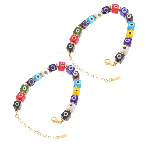 Healvian 2 Teiliges Armband Mit Bösem Blick Schmuck Böser Blick Armband Mit Glasperlen Böse Augen Armbänder Modische Armbänder Für von Healvian