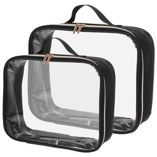 Healvian 2 Transparente Kosmetiktaschen Kleine Make-Up-Taschen Tragbar Reise-Kulturbeutel Organizer Gepäcktasche Flughafen Fluggesellschaft Urlaub Organisation Für Damen Und Herren von Healvian