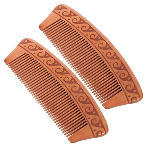 Healvian 2-teiliges Haarkamm-set Aus Holz Natürlich Statische Haarkämme für Männer Kopfhautbürste -haarkämme für Männer Handwerkskunst von Healvian