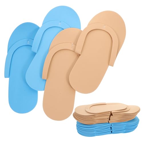 Healvian 20 Paare Einweg Hotelslipper aus Schaum eva Leichte Gästehausschuhe für Pediküre und Maniküre Komfortable Pantoffeln Damen und Herren Praktische Reise Spa flops Zufällige Farbe von Healvian