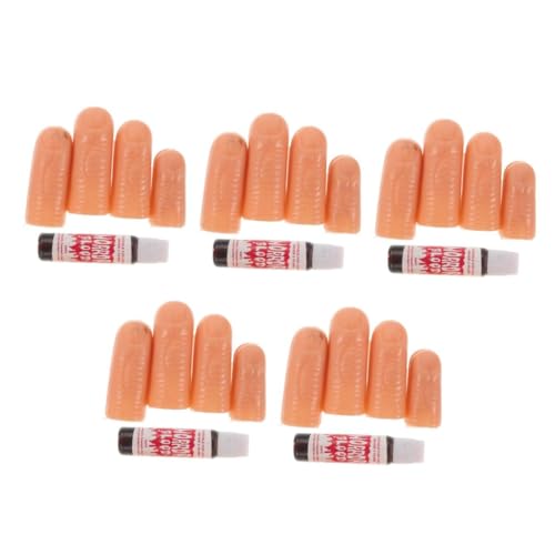 Healvian 20 Stck. Teiliges Halloween Fake Finger und Kunstblut Set Gruselige Finger Requisiten für Kostüme für Halloween Deko Cosplay und Bühnenaufführungen von Healvian