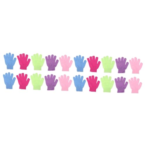 Healvian 20 Stk Badehandschuhe exfoliating glove exfoliate gloves Kinderhandschuhe kinder reinigungshandschuhe Fäustlinge für Kinder Wäscher Fünf-Finger-Badehandschuh Körperreiniger sauber von Healvian