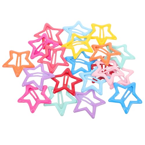 Healvian 20 Stück Bunte Stern Haarspangen für Mädchen und Frauen Leichte Clips aus Hautfreundlichem Material Kleine Haarklammern zum Fixieren von Ponyfransen Modischer Haarschmuck in Candy von Healvian