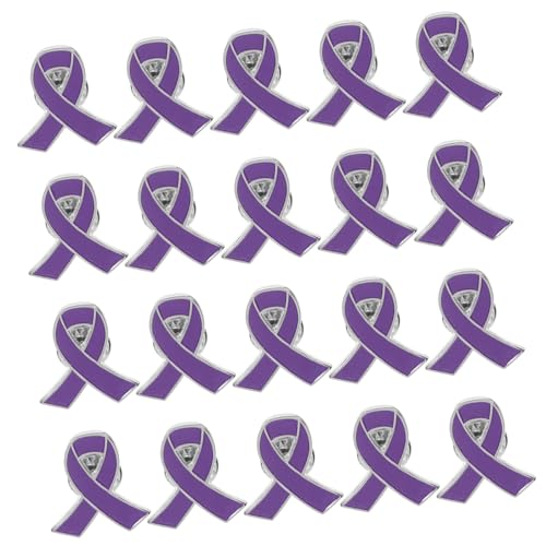 Healvian 20 Stück Charity Broschen Band Anstecknadeln aus Emaille für Kleidung Rucksäcke Reversnadeln gegen Gewalt Bewusstseinsbroschen für Frauen Mädchen von Healvian