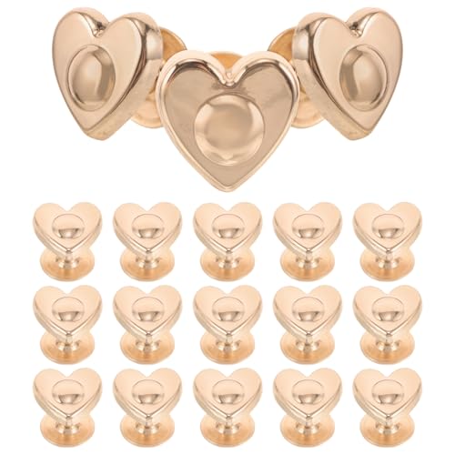 Healvian 20 Stück Kleine Metallnieten in Herzform Mit Schraubverschluss, Ledernieten, Dekoration Für Gürtel, Kleidung, Geldbörse, Handtasche, Lederhandwerk, DIY, Handgefertigte Accessoires von Healvian