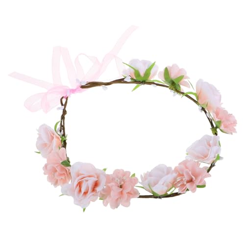 Healvian 20 Stück Kranz Tiara Rosa Blumenkrone Rosafarbenes Amorkostüm Kapitänsmützen Blumen- -stirnband Kleinkind Blumenkrone Babykrone Blumenkrone Für Ein Kleines Mädchen Yacht Stoff von Healvian