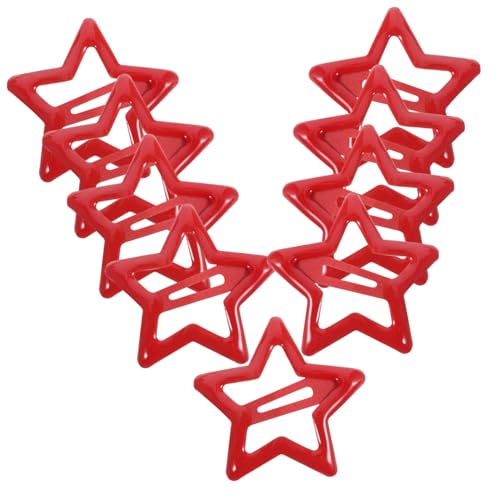 Healvian 20 Stück Stern Haarnadel Brötchen Haarklammer schnappen winzig Clips lockig klein Haarspangen Mädchen Haarspangen für Mädchen Haarnadel für Mädchen Metall rot von Healvian