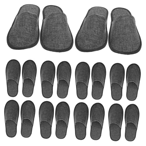 Healvian 20 Stück Teiliges Faltbare Leichte Hausschuhe aus Baumwoll Leinen für Damen und Herren Wiederverwendbar Komfortabel Gästehausschuhe für Zuhause Hotel und Reisen von Healvian
