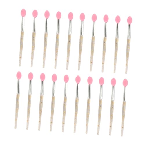 Healvian 20 Stück Tragbare Silikon Lippenpinsel mit Deckel Lidschatten Make Up für Damen Kompakt und für Lippen Make Up und Flüssigkosmetik von Healvian