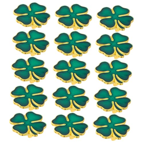 Healvian 20 Stück Vierblättrige Kleeblattbrosche Abzeichenstifte Reversnadel Binden Irische Kleeblatt-anstecknadel Hut Broschennadeln Herren-anstecknadel Für Anzüge Schalnadel Metall Grün von Healvian