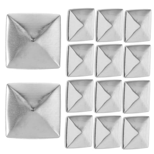 Healvian 200 Silberne Pyramidennieten aus Metall Flache Rückseite Robuste Punk Nieten für Diy Kleidung Taschen Schuhe Gürtel Hitzebeständige Ziernieten für Handwerk und Modegestaltung von Healvian