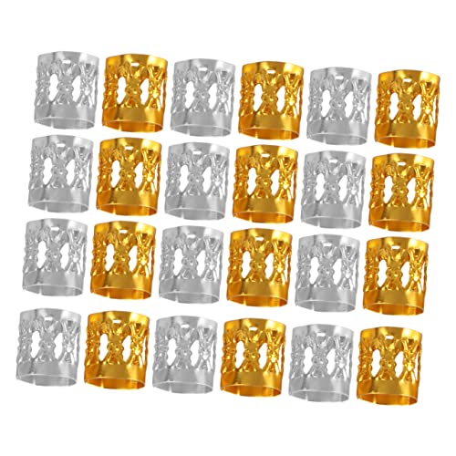 Healvian 200stücke Dreadlocks Haarcuffs Metallperlen Haaraccessoire Filigrane Ringe Für Und Männer Gold Und Silber Leichtes Und Langlebiges Design Für Stilvolle Frisuren von Healvian