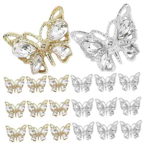 Healvian 20St Schmetterling Nail Art Schmuck Diamant nagelsteine gelnägel nail decoration Nagelanhänger für Nagelkunst Nageldekorationen Nageldekore Manikürezubehör für Frauen Modellieren von Healvian