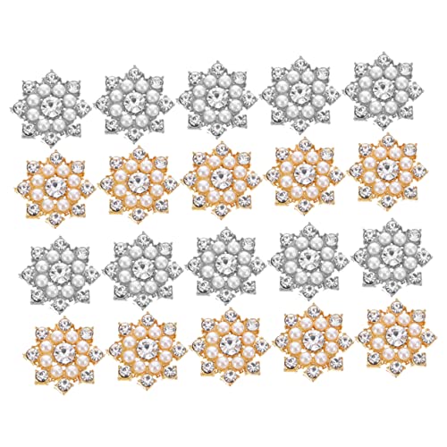 Healvian 20St Strassperlenblume Perlmuttknöpfe Telefon-Shell- DIY-Schlüsselanhänger Perlendekor bastelmaterial bastel materialien DIY-Haarnadel-Patch Schneeflockenverzierungen Kristall von Healvian