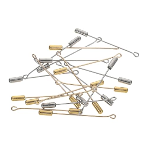 Healvian 20sätze Metall-stecknadeln Mit Stopperenden Kupfernadeln Für Diy-kostüm Anzug Krawatte Hut Schmuckherstellung Langes Nadelöhr Broschen-sicherheitsnadeln Zubehör von Healvian