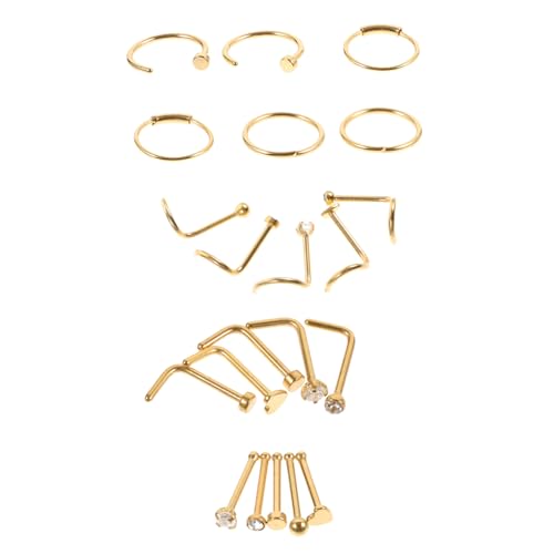 Healvian 21 Stck Teiliges Nasenpiercing Schmuck aus Edelstahl Bunte Nasenringe und Stecker für Damen Modische Nasenringe Vielseitig Tragbar Angenehm und Hautfreundlich von Healvian