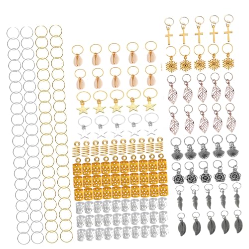 Healvian 220 Stück Dreadlock Haarschmuck Set für Haarzubehör mit Bunten Ringen und Clips Geeignet für Zöpfe Dreadlocks und Verschiedene Frisuren von Healvian