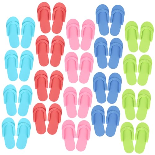Healvian 24 Paare Einweg EVA Pediküre Slipper Leichte Flexible Badeschuhe Für Damen Und Herren Komfortable Pantoffeln Für Salon Strand Und Reise Zufällige Farbe Zufällige Farbe von Healvian