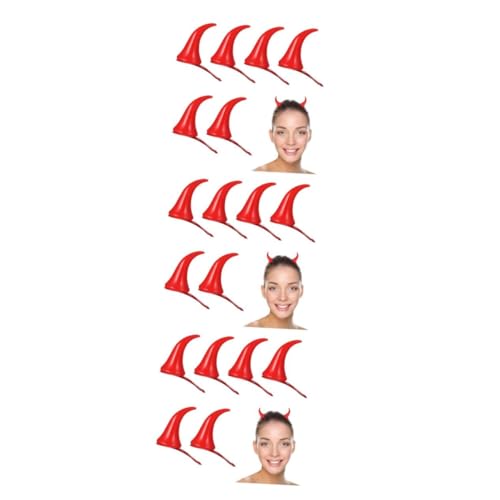 Healvian 24 Stck. Teiliges Ox Horn Haarklammern Rot Halloween Haarspangen Mädchen Jungen Kreative Kostüm Accessoires Langlebig Einfache Handhabung Auffälliges Design von Healvian