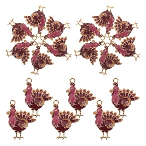Healvian 24 Stück Truthahn-Anhänger: Erntedank Bastelcharms aus Legierung – Herbstschmuck für Ohrringe, Halsketten und Armbänder Healvian 24 Stück Truthahn-Anhänger: Erntedank Bastelcharms aus Legierung – Herbstschmuck für Ohrringe, Halsketten und Armbänder von Healvian