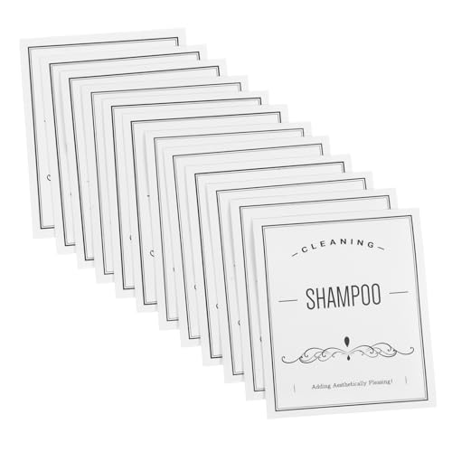 Healvian 24 Stück Wasserfeste Shampoo flaschenetiketten PVC Aufkleber für Badezimmer behälter Ölbeständig Waschbar Selbstklebend zur Organisation von Reise Nachfüllflaschen von Healvian
