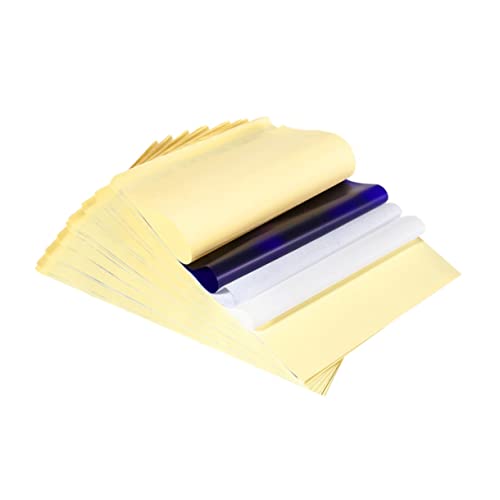 Healvian 25 Blätter Papier wax paper schwarzer Lippenstift-Organizer Tattoo-Transfer-Kit Ausgefallener roter Umschlag zur Hochzeit Kappe zum Hervorheben der Haare gewidmet Schablone a4 von Healvian