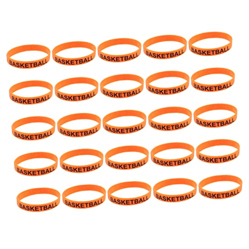 Healvian 25 Stück Teiliges Basketball Armband aus Langlebigem Silikon Einfarbig Bedruckte Sport Wristbands mit Auffälligem Basketball Design Unisex Einheitsgröße als Party Deko und Healvian 25 Stück Teiliges Basketball Armband aus Langlebigem Silikon Einfarbig Bedruckte Sport Wristbands mit Auffälligem Basketball Design Unisex Einheitsgröße als Party Deko und von Healvian