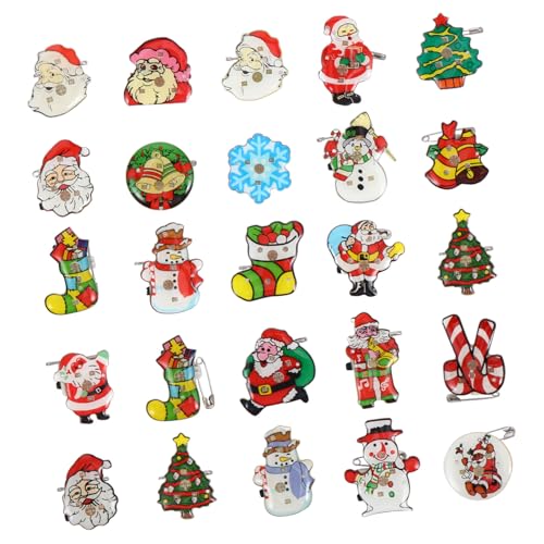 Healvian 25 Stück Teiliges Leuchtende Weihnachts Broschen Batteriebetrieben Festliche Anstecknadeln Kreative Party Accessoires für Kleidung und Kostüme Zufälliger Stil von Healvian