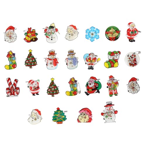 Healvian 25stücke Leuchtende Weihnachts-anstecker Mit Led Niedliche Weihnachtsbroschen Für Junge Mädchen Kostüme Stylische Party-geschenke Dekoration Für Weihnachten Zufälliger Stil von Healvian