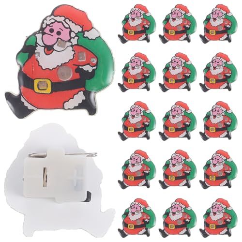 Healvian 25er-pack Weihnachtsbroschen Weihnachtsmann mit Led-licht, Blinkende Anstecknadeln für Kinder, Perfekte Weihnachtsdekoration von Healvian