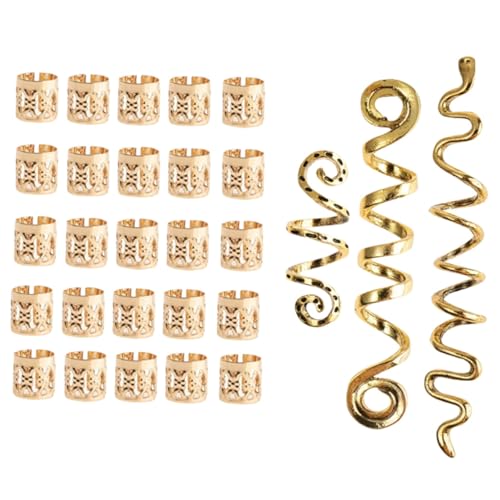 Healvian 28 Stück Vintage Haarspange Gold Spiral Dreadlock Schmuck für Zöpfe Keltischer Stil Glatte Oberfläche Komfortable Kanten Modisches Haarschmuck accessoire für Damen Geeignet für von Healvian