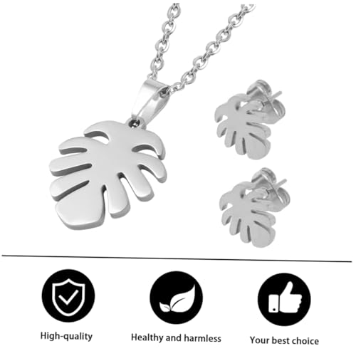 Healvian 2Er Set Palmblatt Ohrring Set Strandschmuck Mädchen Und Frauen Große Palmblatt Anhänger Palmblatt Ohrring Silber von Healvian