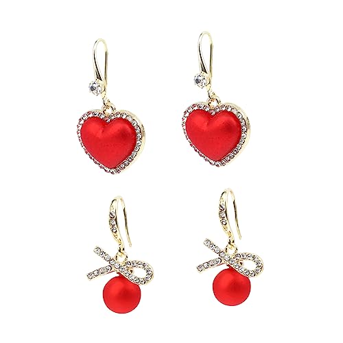 Healvian 2Paare Herzform Ohrhänger Für Frauen Ohrstecker Mit Funkelnden Strasssteinen Leicht Für Partys Modischer Ohrschmuck Healvian 2Paare Herzform Ohrhänger Für Frauen Ohrstecker Mit Funkelnden Strasssteinen Leicht Für Partys Modischer Ohrschmuck von Healvian