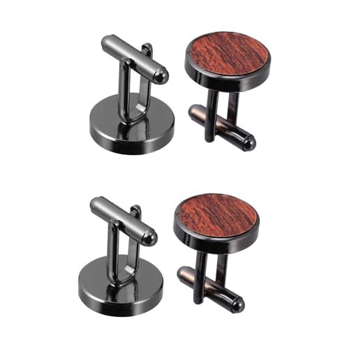 Healvian 2paare Holzmanschettenknöpfe Für Herrenhemd Im Französischen Stil Runde Ärmelknöpfe Robust Und Langlebig Leicht Zu Reparieren Verwenden von Healvian