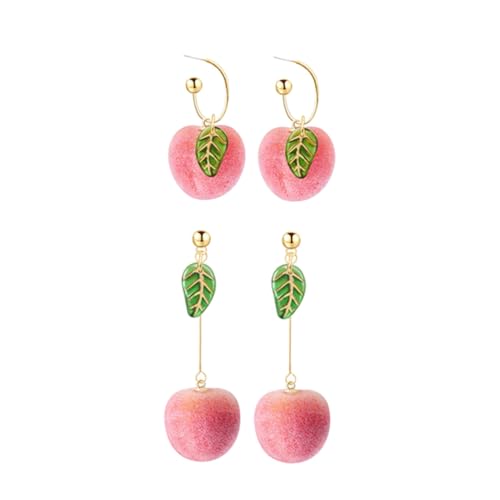 Healvian 2Paare Pfirsichförmige Ohrringe Trendiger Ohrschmuck für Frauen Retro Hängende Ohraccessoires Partys Modenschauen Alltagslooks Healvian 2Paare Pfirsichförmige Ohrringe Trendiger Ohrschmuck für Frauen Retro Hängende Ohraccessoires Partys Modenschauen Alltagslooks von Healvian