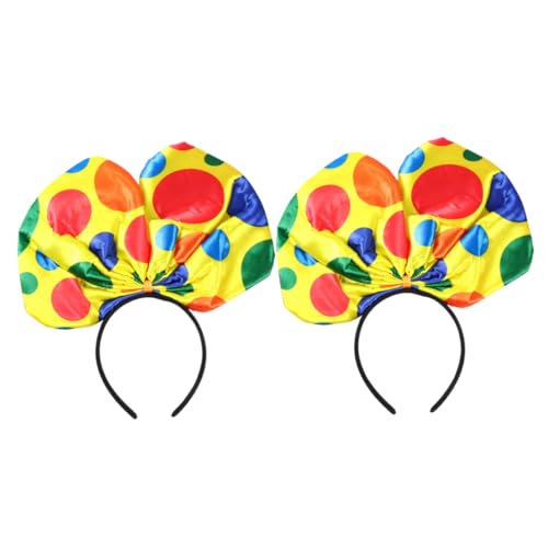 Healvian 2stücke Clown Stirnband Für Junge Mädchen Aus Strapazierfähigem Material Mit Großen Schleifen Passend Für Mädchen Und Cosplay-partys Als Haarband Für Geburtstage von Healvian